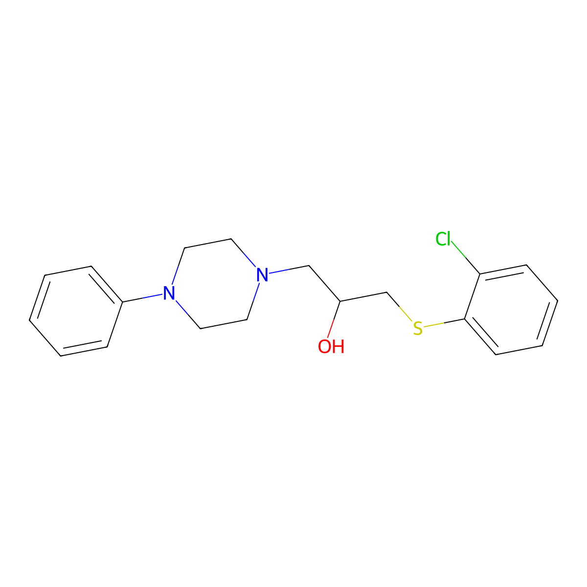1-[(2-Chlorophenyl)sulfanyl]-3-(4-phenylpiperazino)-2-propanol molecular structure, CAS 338421-69-5