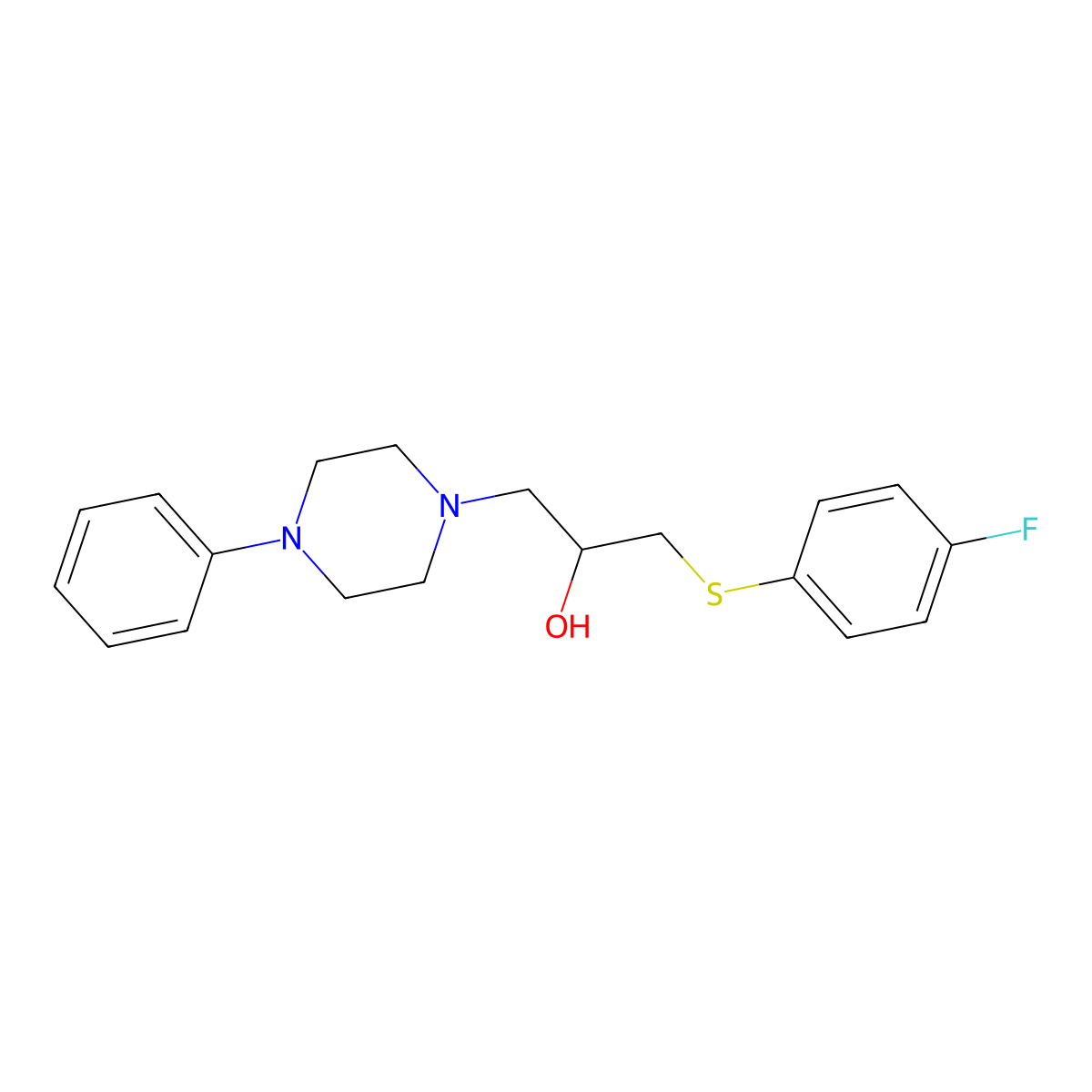 1-[(4-Fluorophenyl)sulfanyl]-3-(4-phenylpiperazino)-2-propanol molecular structure, CAS 338421-71-9
