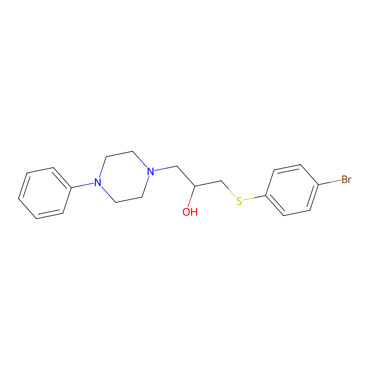 1-[(4-Bromophenyl)sulfanyl]-3-(4-phenylpiperazino)-2-propanol molecular structure, CAS 338421-72-0