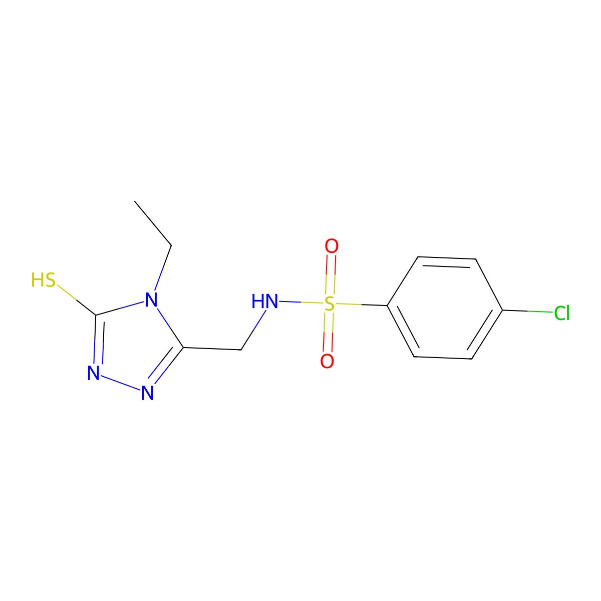 4-chloro-N-[(4-ethyl-5-sulfanyl-4H-1,2,4-triazol-3-yl)methyl]benzenesulfonamide molecular structure, CAS 338421-80-0