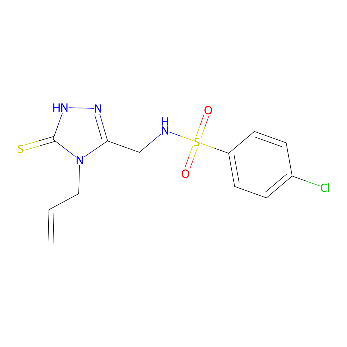 N-[(4-allyl-5-sulfanyl-4H-1,2,4-triazol-3-yl)methyl]-4-chlorobenzenesulfonamide molecular structure, CAS 338421-81-1