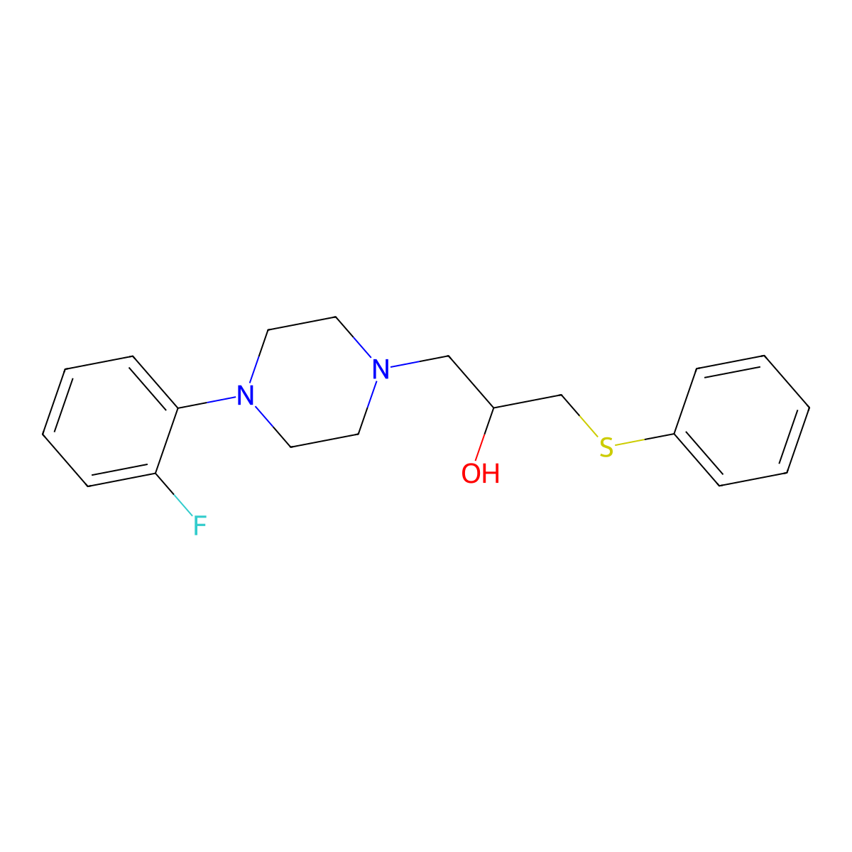 1-[4-(2-Fluorophenyl)piperazino]-3-(phenylsulfanyl)-2-propanol molecular structure, CAS 338421-87-7