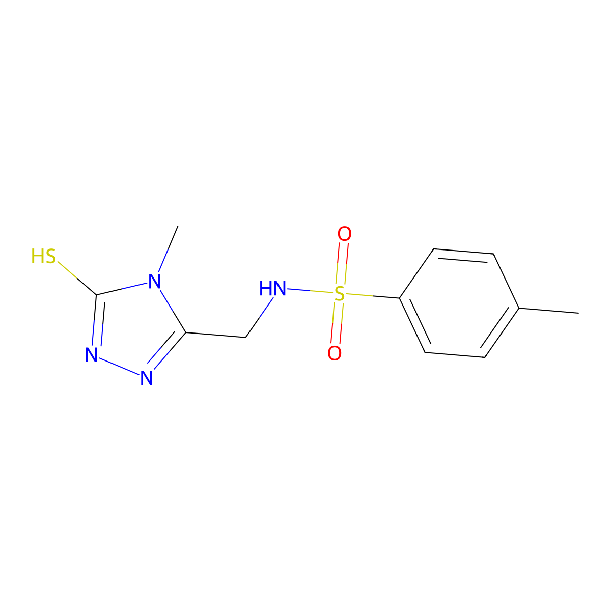 4-methyl-N-[(4-methyl-5-sulfanyl-4H-1,2,4-triazol-3-yl)methyl]benzenesulfonamide molecular structure, CAS 338421-91-3