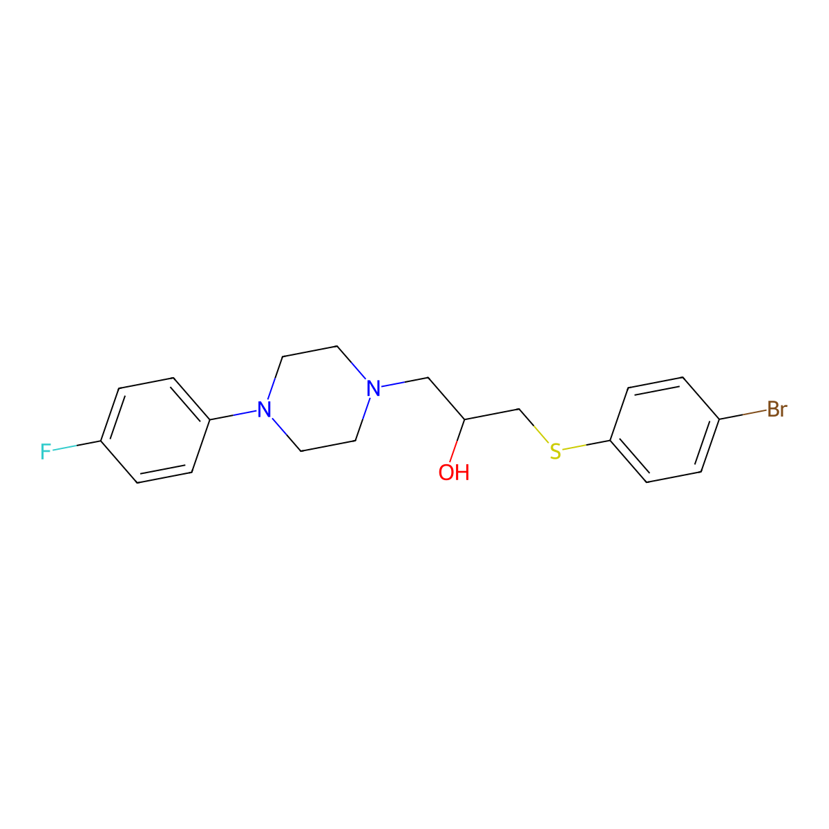 1-[(4-Bromophenyl)sulfanyl]-3-[4-(4-fluorophenyl)piperazino]-2-propanol molecular structure, CAS 338421-99-1