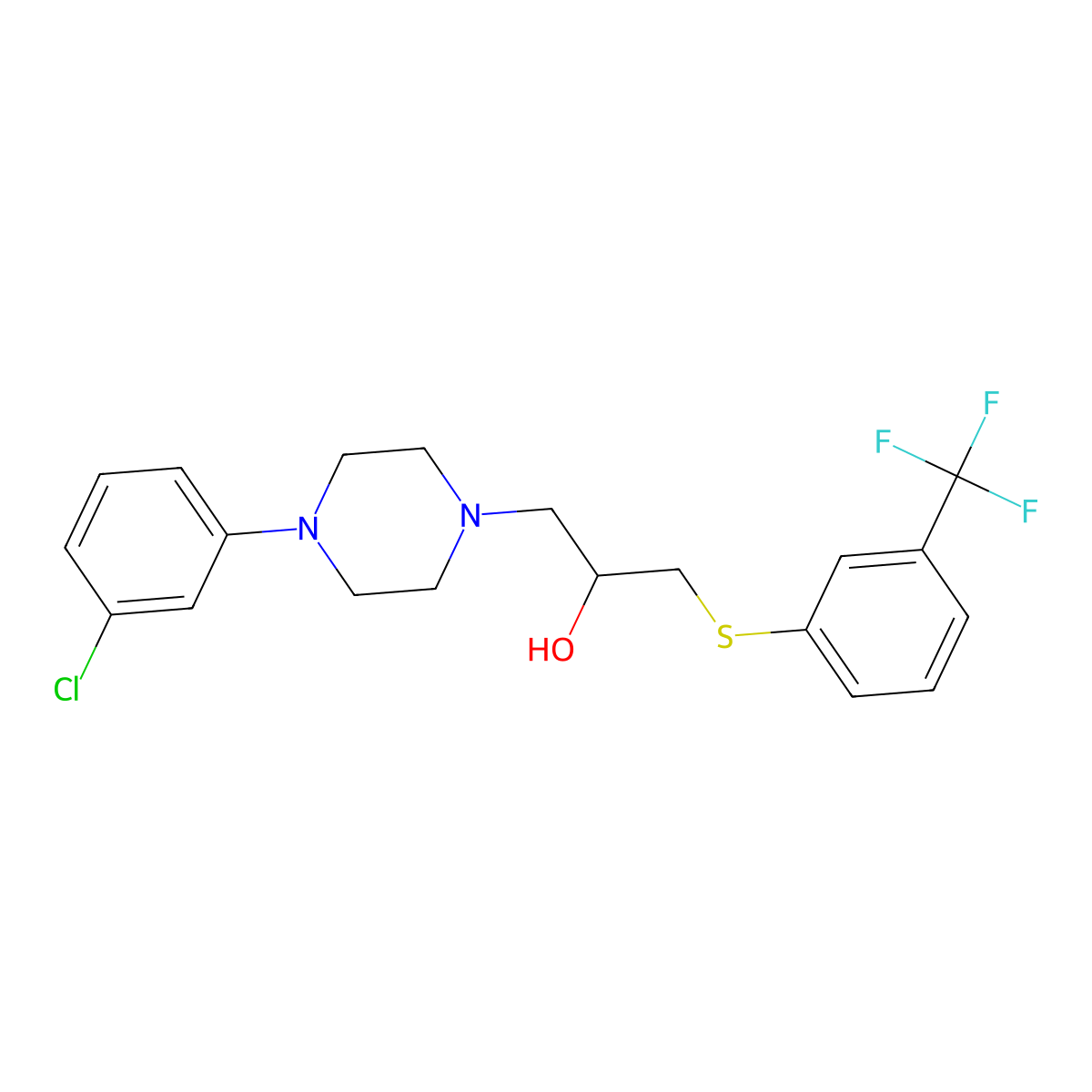 1-[4-(3-Chlorophenyl)piperazino]-3-{[3-(trifluoromethyl)phenyl]sulfanyl}-2-propanol molecular structure, CAS 338422-10-9