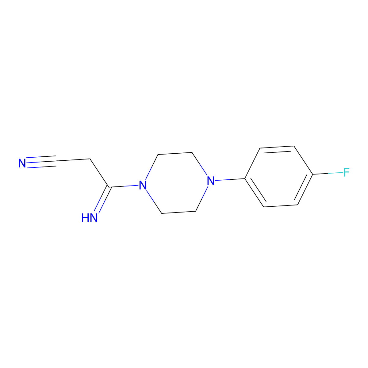 3-[4-(4-Fluorophenyl)piperazin-1-yl]-3-iminopropionitrile molecular structure, CAS 338422-34-7