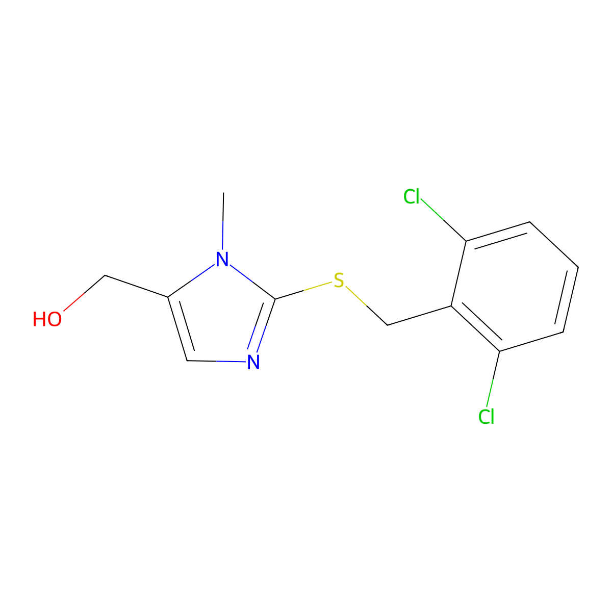 {2-[(2,6-dichlorobenzyl)sulfanyl]-1-methyl-1H-imidazol-5-yl}methanol molecular structure, CAS 338422-43-8