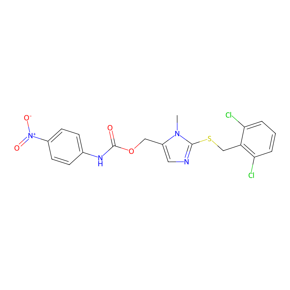 {2-[(2,6-dichlorobenzyl)sulfanyl]-1-methyl-1H-imidazol-5-yl}methyl N-(4-nitrophenyl)carbamate molecular structure, CAS 338422-46-1