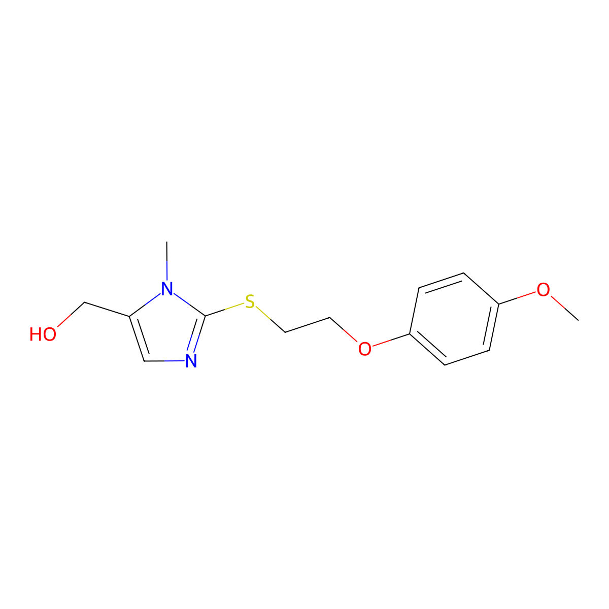 (2-{[2-(4-methoxyphenoxy)ethyl]sulfanyl}-1-methyl-1H-imidazol-5-yl)methanol molecular structure, CAS 338422-59-6