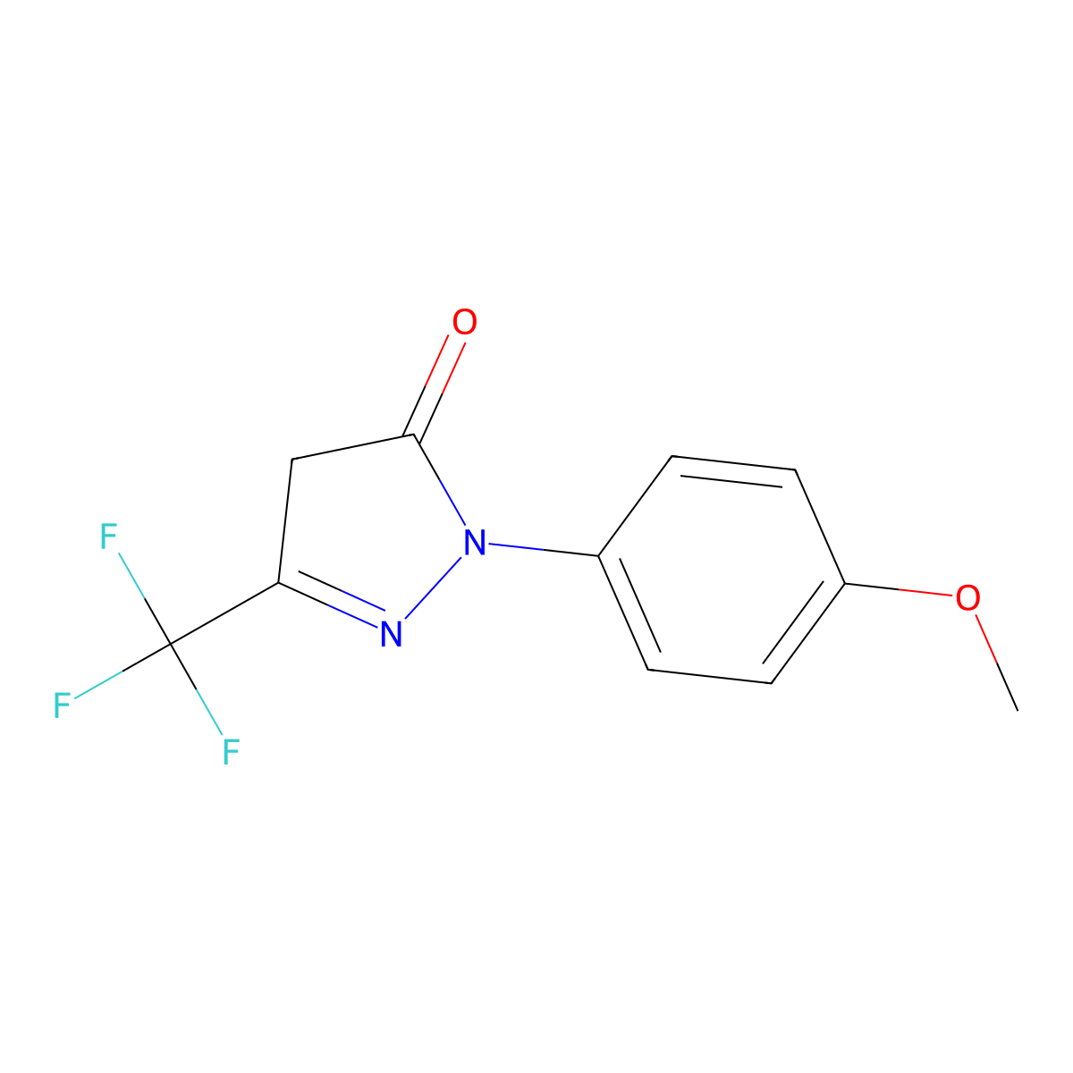 1-(4-methoxyphenyl)-3-(trifluoromethyl)-4,5-dihydro-1H-pyrazol-5-one molecular structure, CAS 338422-68-7