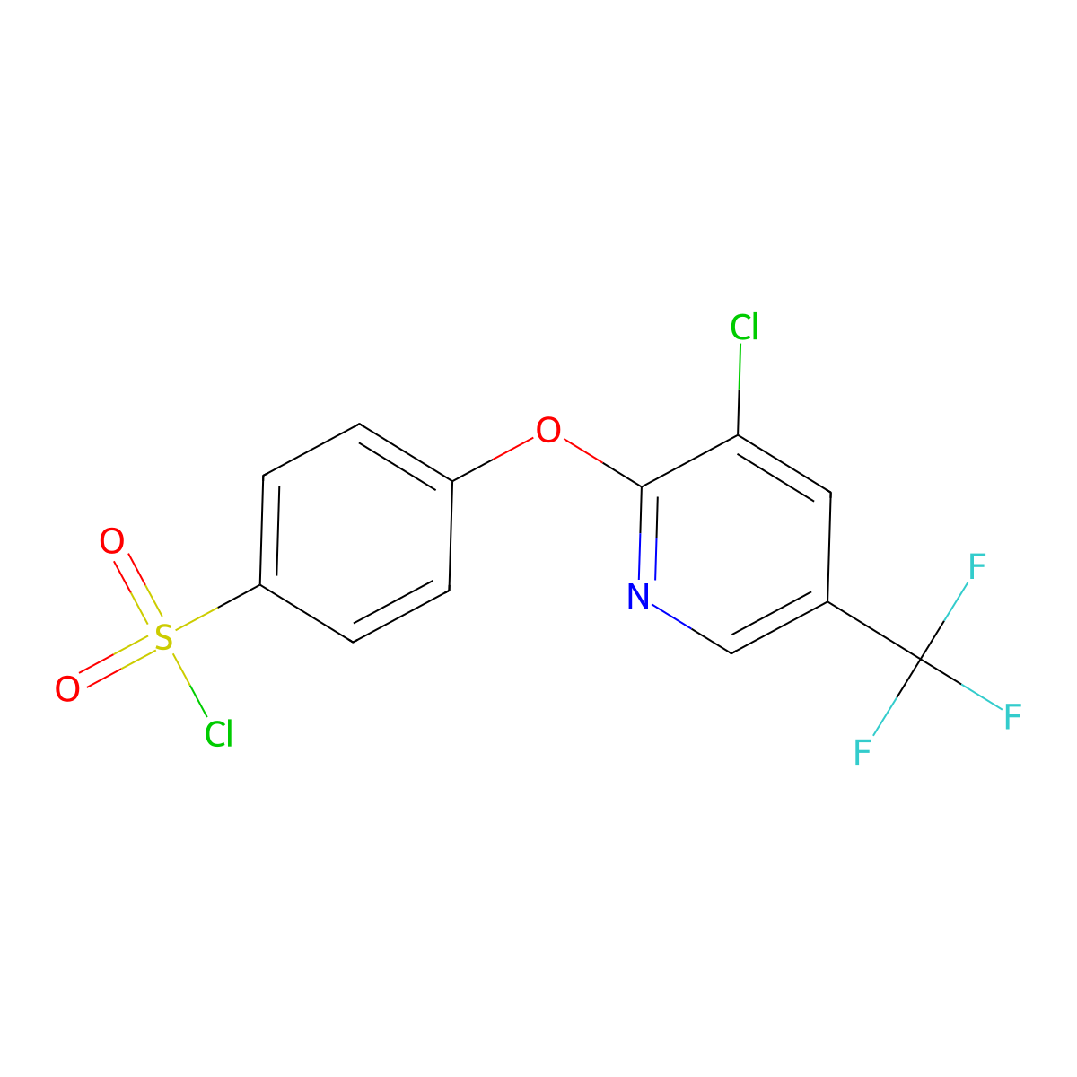 4-((3-Chloro-5-(trifluoromethyl)-2-pyridinyl)oxy)benzenesulfonyl chloride molecular structure, CAS 338422-71-2