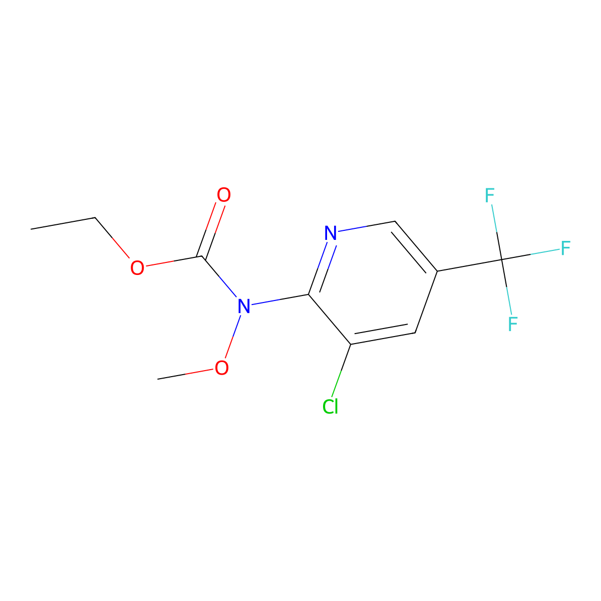 ethyl N-[3-chloro-5-(trifluoromethyl)pyridin-2-yl]-N-methoxycarbamate molecular structure, CAS 338422-74-5