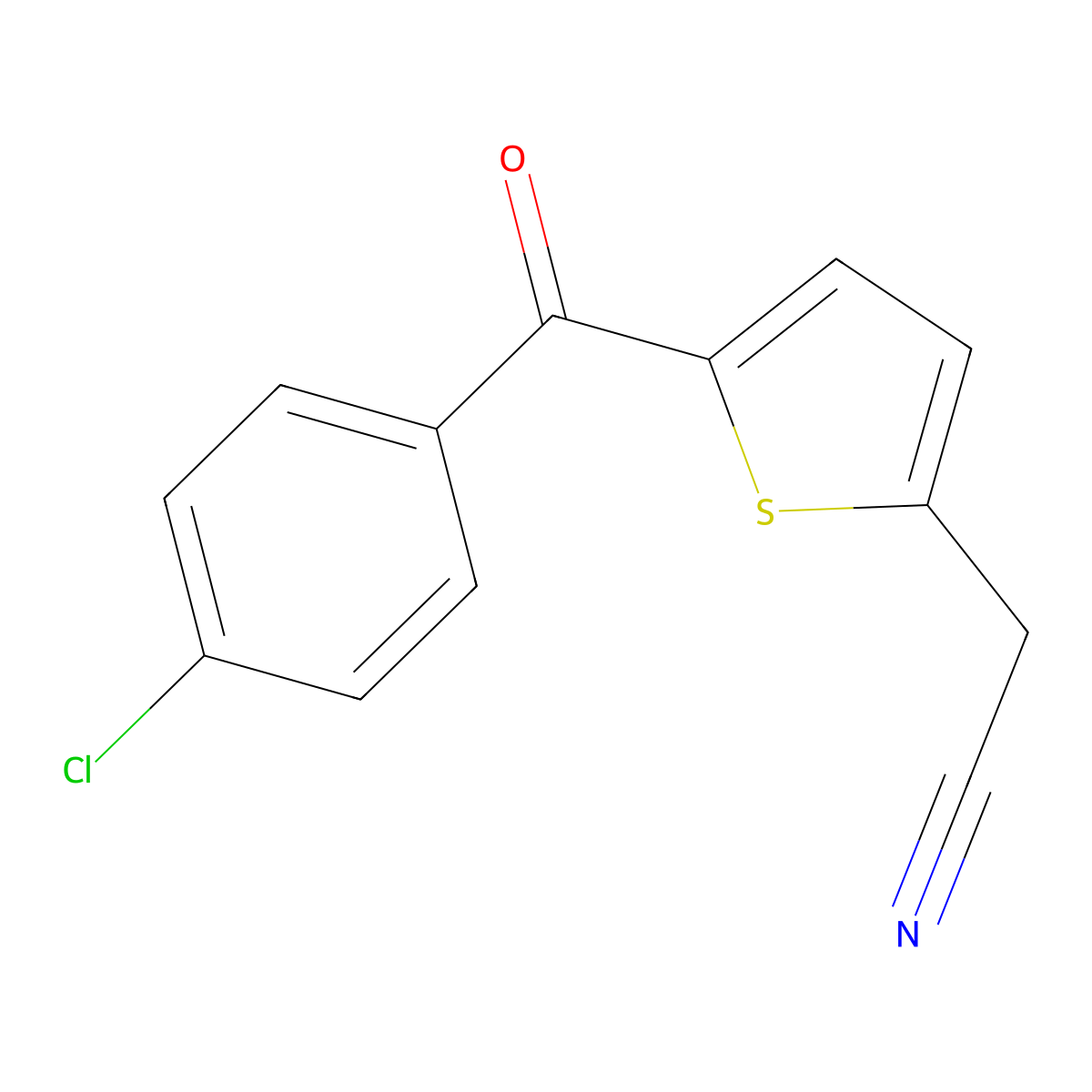 2-[5-(4-Chlorobenzoyl)-2-thienyl]acetonitrile molecular structure, CAS 338422-77-8
