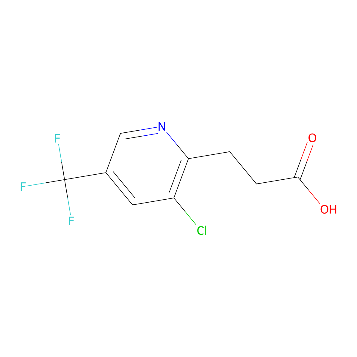 3-[3-Chloro-5-(trifluoromethyl)pyridin-2-yl]propanoic acid molecular structure, CAS 338422-79-0