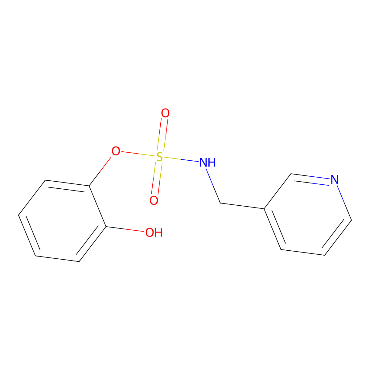 2-hydroxyphenyl-N-(3-pyridinylmethyl)sulfamate molecular structure, CAS 338422-80-3