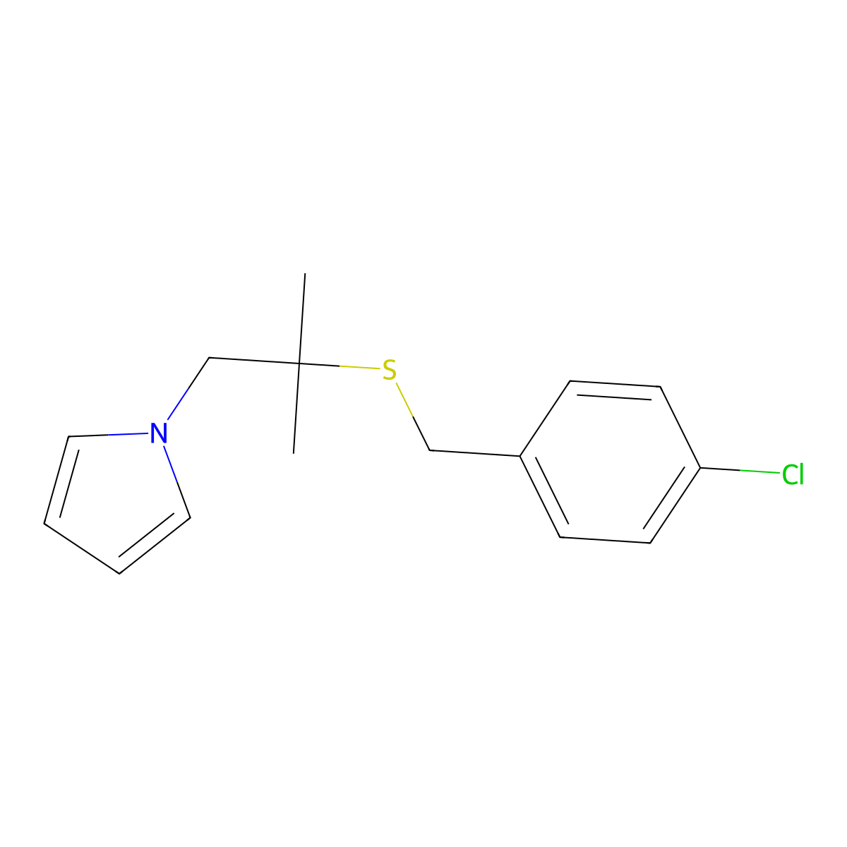 1-{2-[(4-chlorobenzyl)sulfanyl]-2-methylpropyl}-1H-pyrrole molecular structure, CAS 338422-84-7