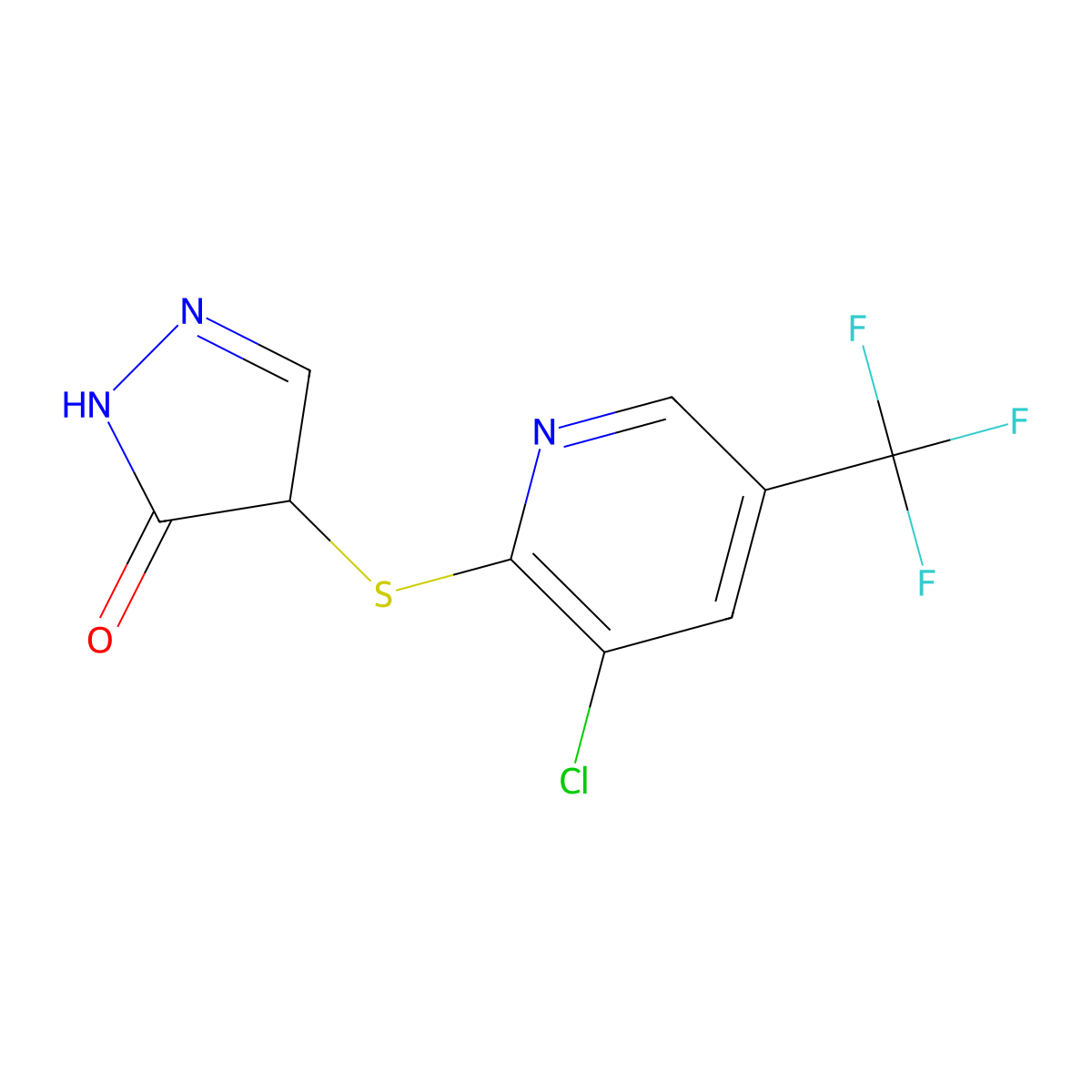 4-{[3-chloro-5-(trifluoromethyl)-2-pyridinyl]sulfanyl}-2,4-dihydro-3H-pyrazol-3-one molecular structure, CAS 338422-93-8