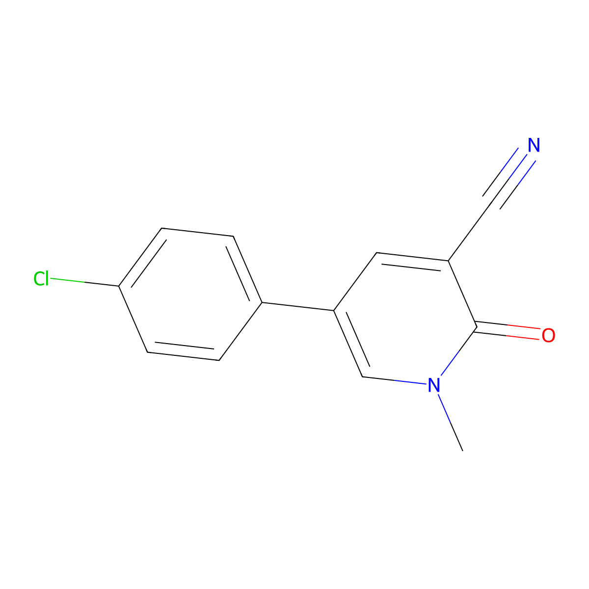 5-(4-Chlorophenyl)-1-methyl-2-oxo-1,2-dihydro-3-pyridinecarbonitrile molecular structure, CAS 338423-57-7