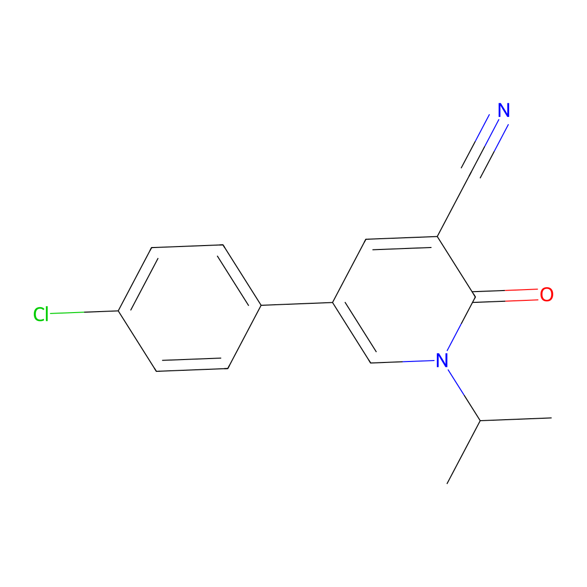 5-(4-Chlorophenyl)-1-isopropyl-2-oxo-1,2-dihydro-3-pyridinecarbonitrile molecular structure, CAS 338423-60-2