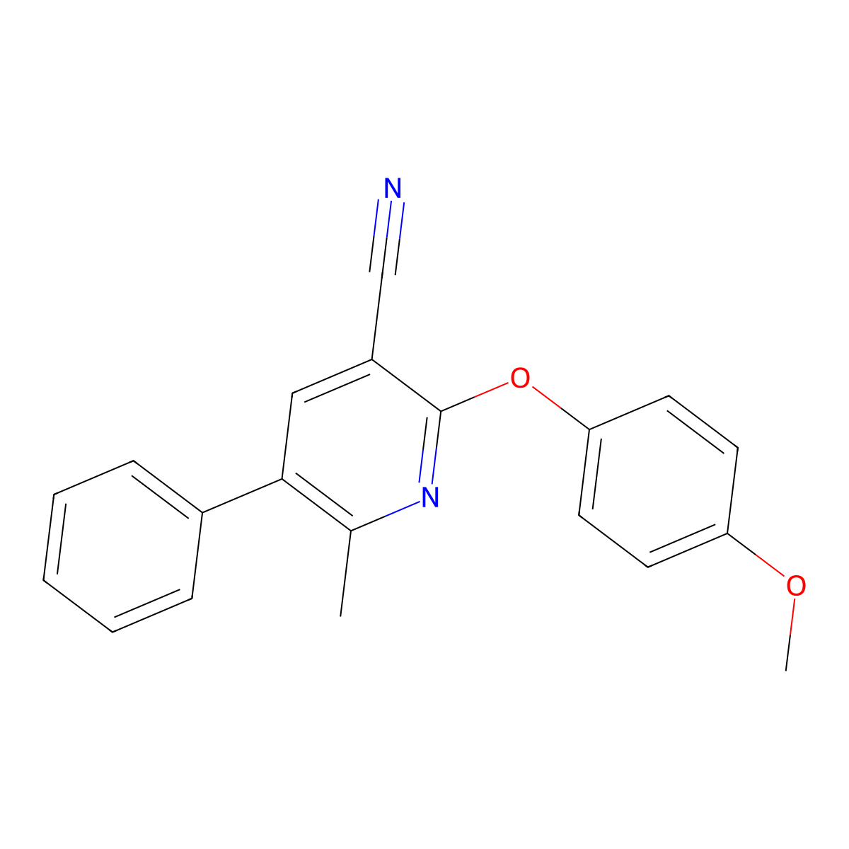 2-(4-Methoxyphenoxy)-6-methyl-5-phenylpyridine-3-carbonitrile molecular structure, CAS 338423-75-9