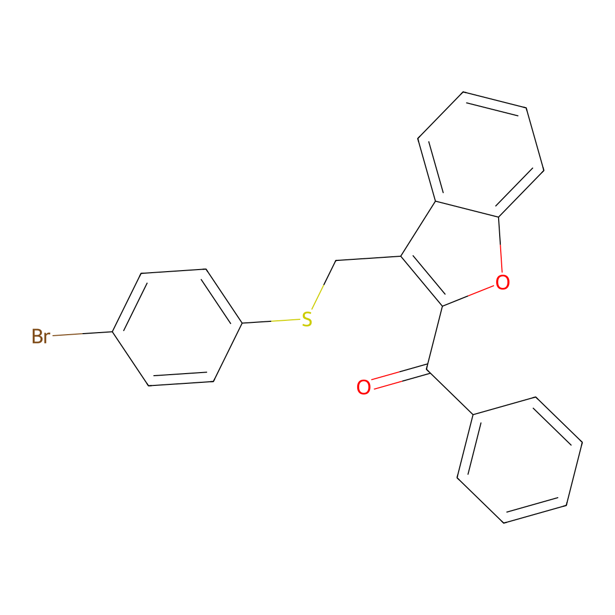 (3-{[(4-Bromophenyl)sulfanyl]methyl}-1-benzofuran-2-yl)(phenyl)methanone molecular structure, CAS 338423-79-3