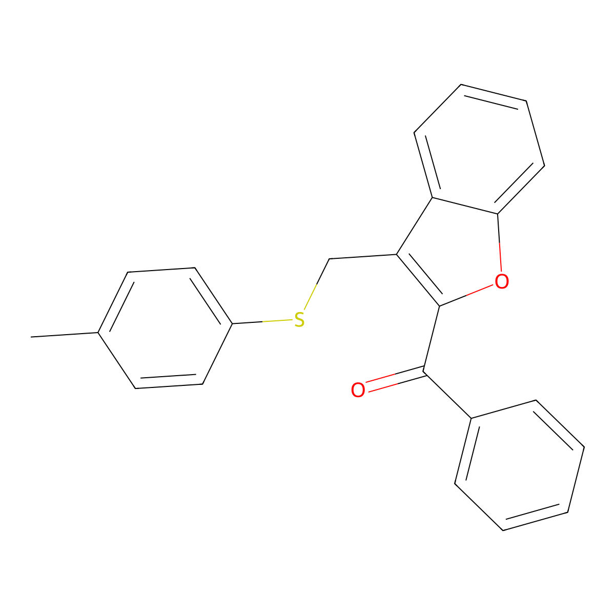 (3-{[(4-Methylphenyl)sulfanyl]methyl}-1-benzofuran-2-yl)(phenyl)methanone molecular structure, CAS 338423-82-8