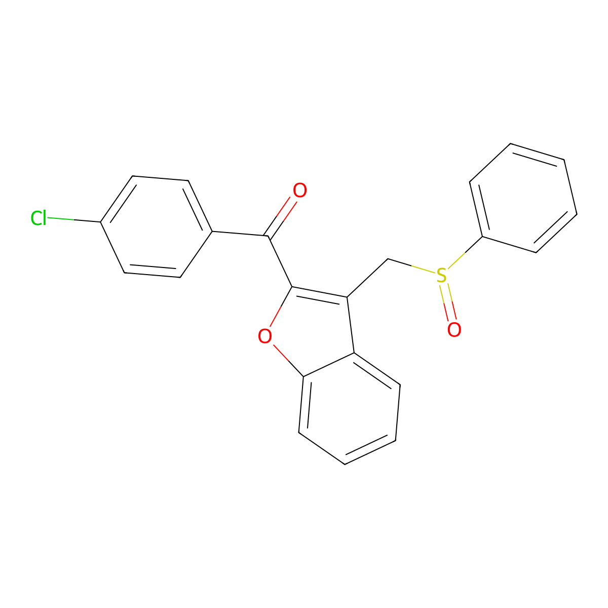 (4-Chlorophenyl){3-[(phenylsulfinyl)methyl]-1-benzofuran-2-yl}methanone molecular structure, CAS 338423-83-9