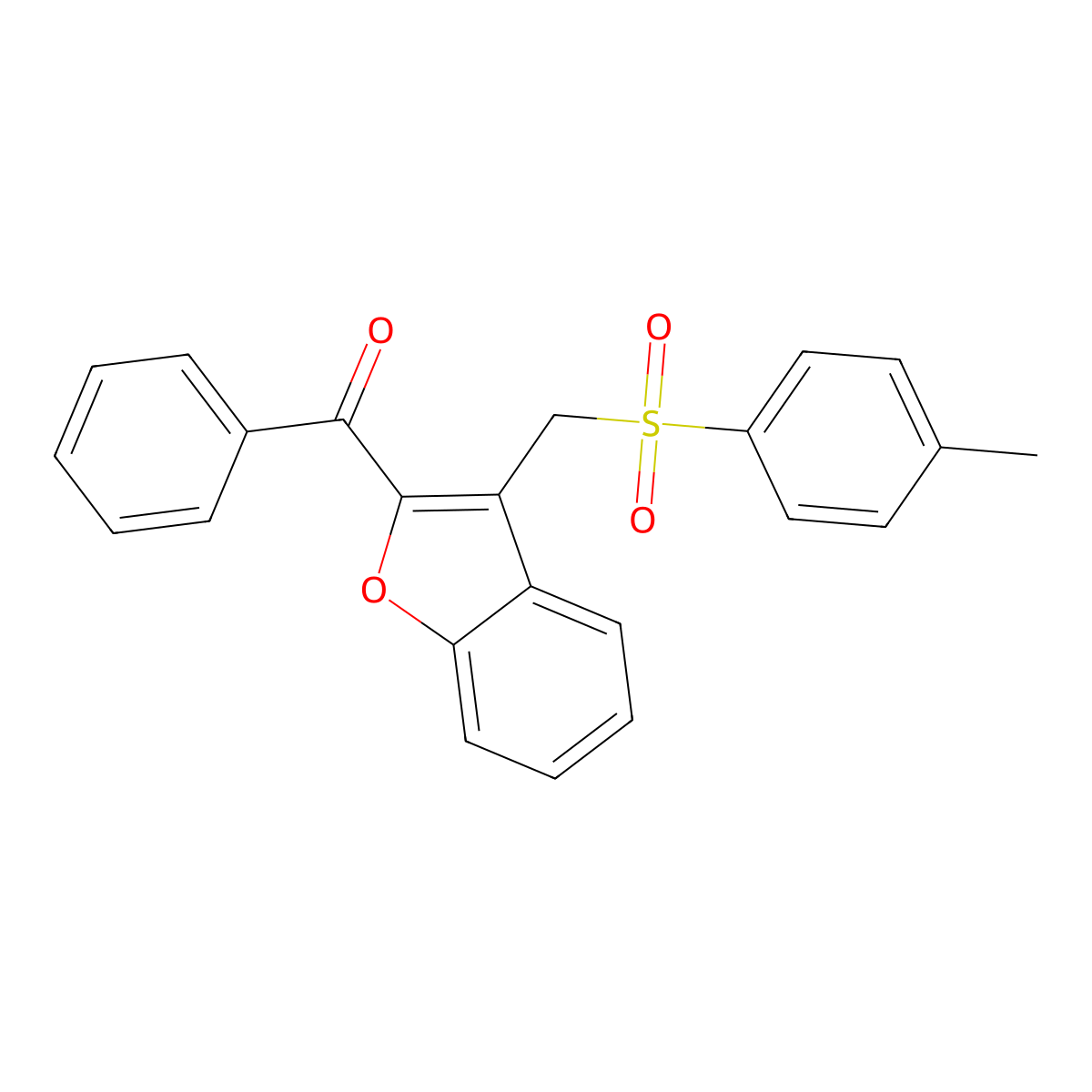 (3-{[(4-Methylphenyl)sulfonyl]methyl}-1-benzofuran-2-yl)(phenyl)methanone molecular structure, CAS 338423-87-3