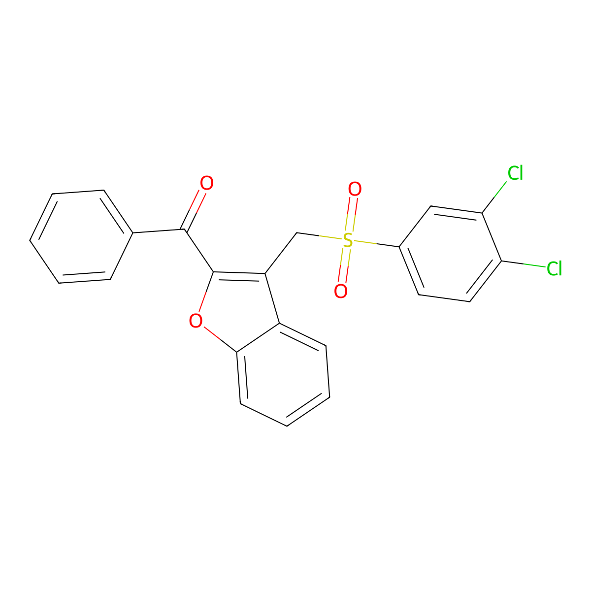 (3-{[(3,4-Dichlorophenyl)sulfonyl]methyl}-1-benzofuran-2-yl)(phenyl)methanone molecular structure, CAS 338423-89-5