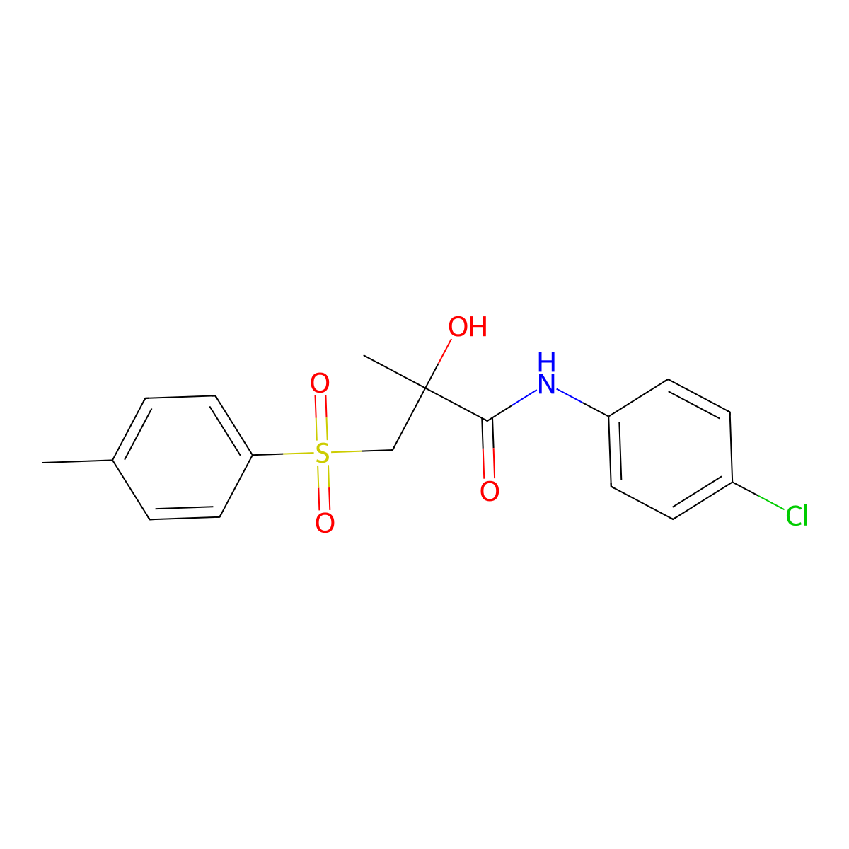 N-(4-chlorophenyl)-2-hydroxy-2-methyl-3-[(4-methylphenyl)sulfonyl]propanamide molecular structure, CAS 338424-24-1