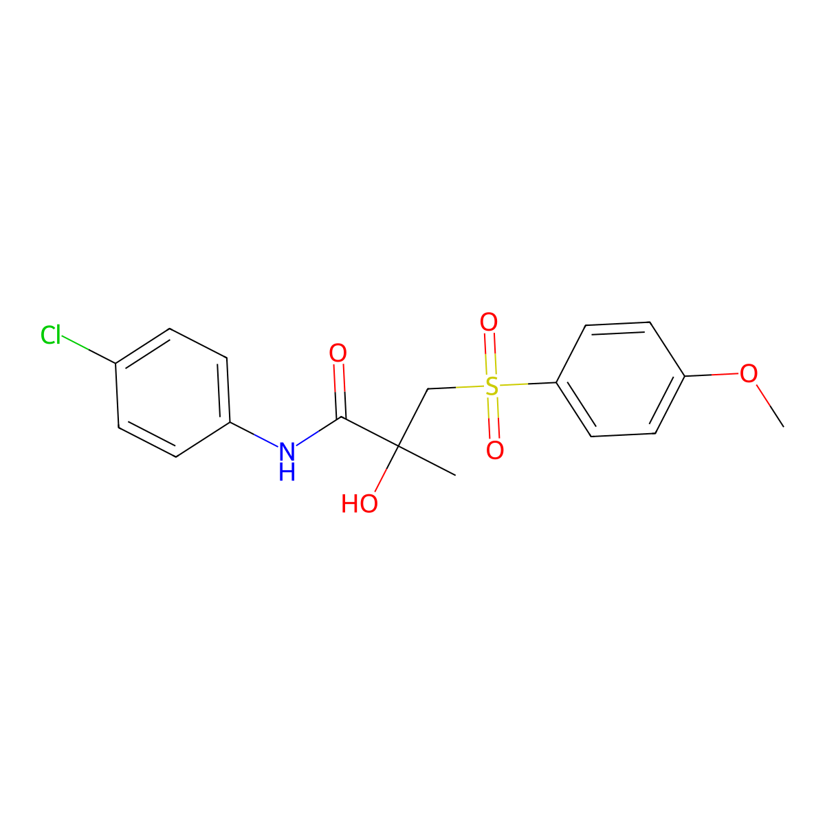 N-(4-chlorophenyl)-2-hydroxy-3-[(4-methoxyphenyl)sulfonyl]-2-methylpropanamide molecular structure, CAS 338424-26-3