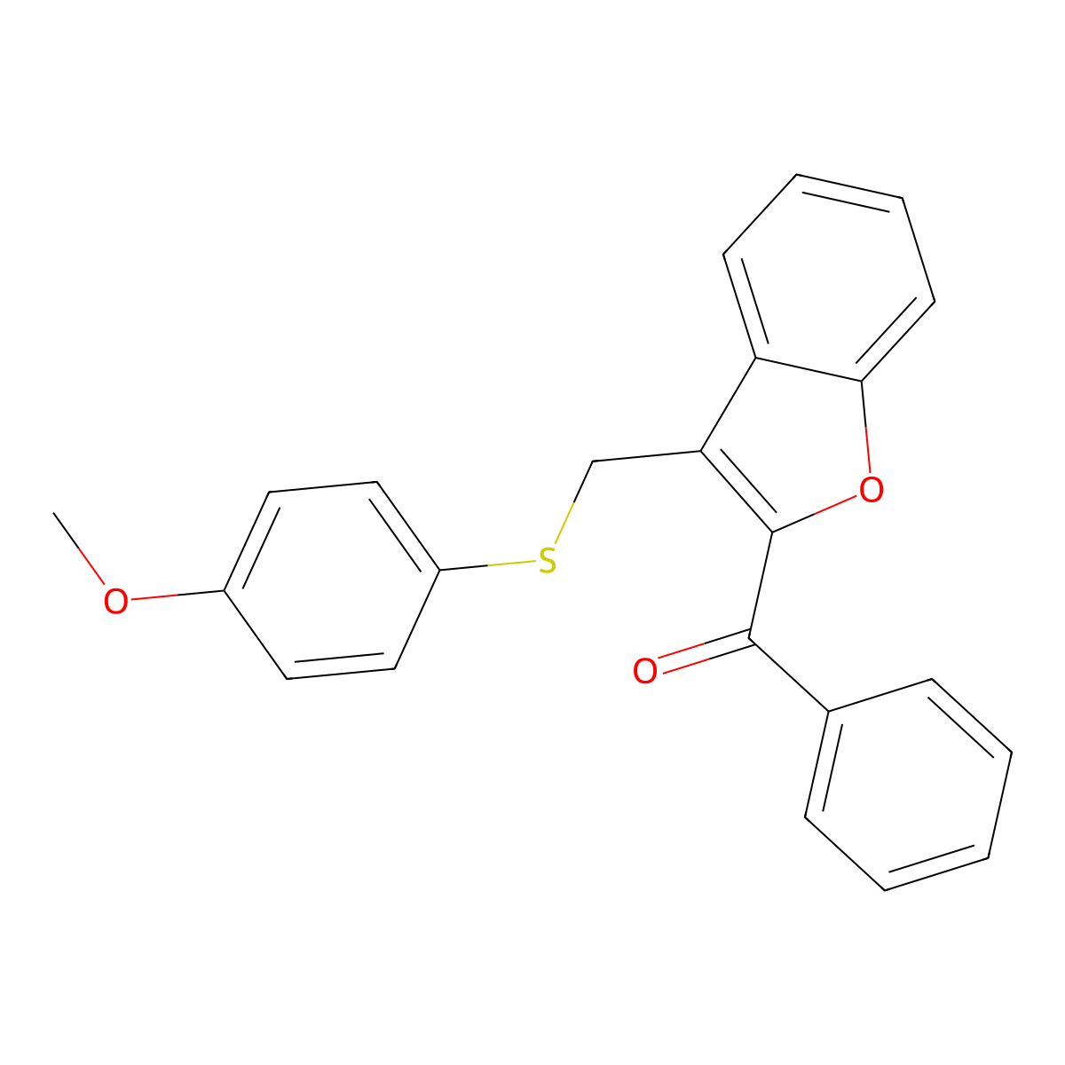 (3-{[(4-Methoxyphenyl)sulfanyl]methyl}-1-benzofuran-2-yl)(phenyl)methanone molecular structure, CAS 338424-56-9