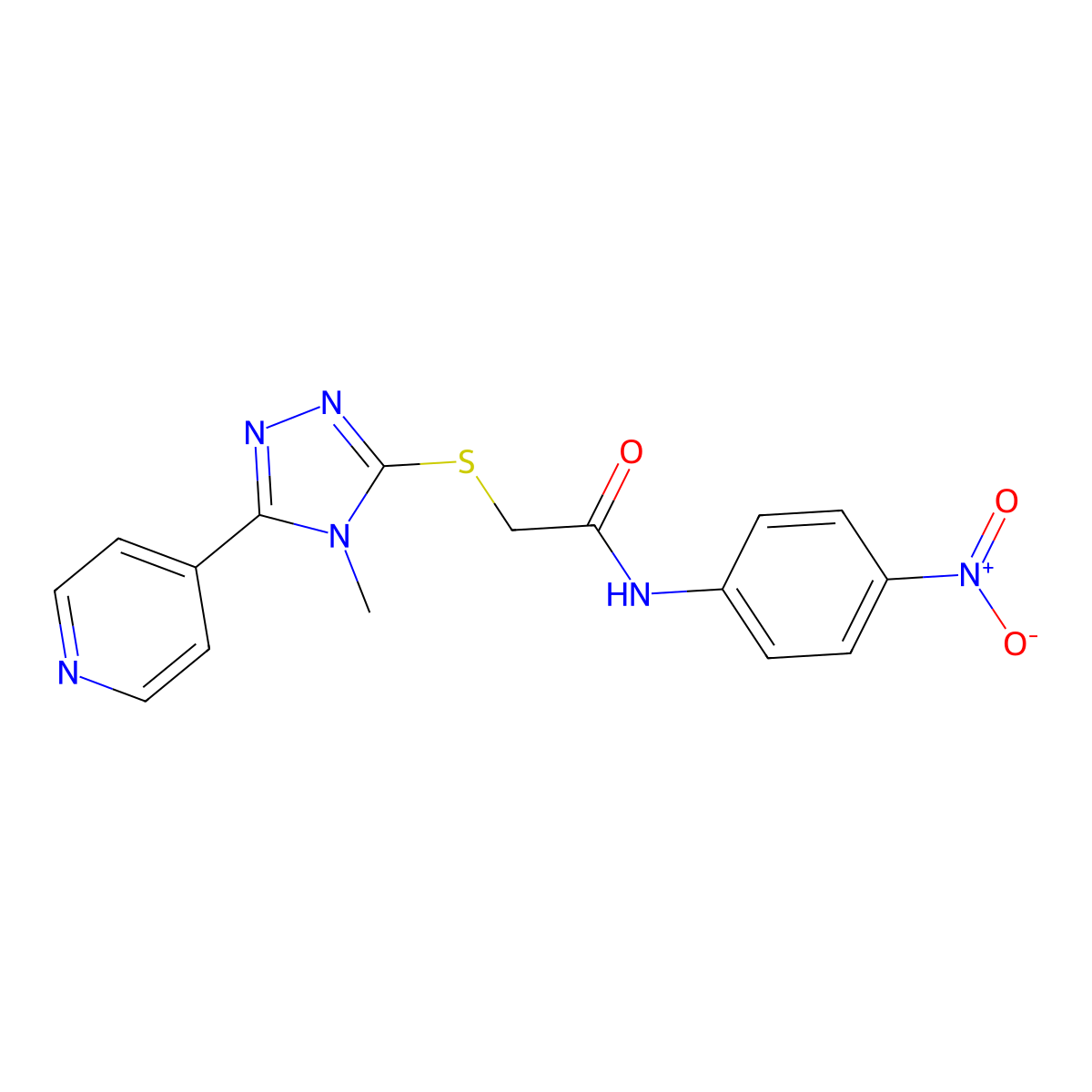 2-[(4-methyl-5-pyridin-4-yl-1,2,4-triazol-3-yl)sulfanyl]-N-(4-nitrophenyl)acetamide molecular structure, CAS 338425-28-8