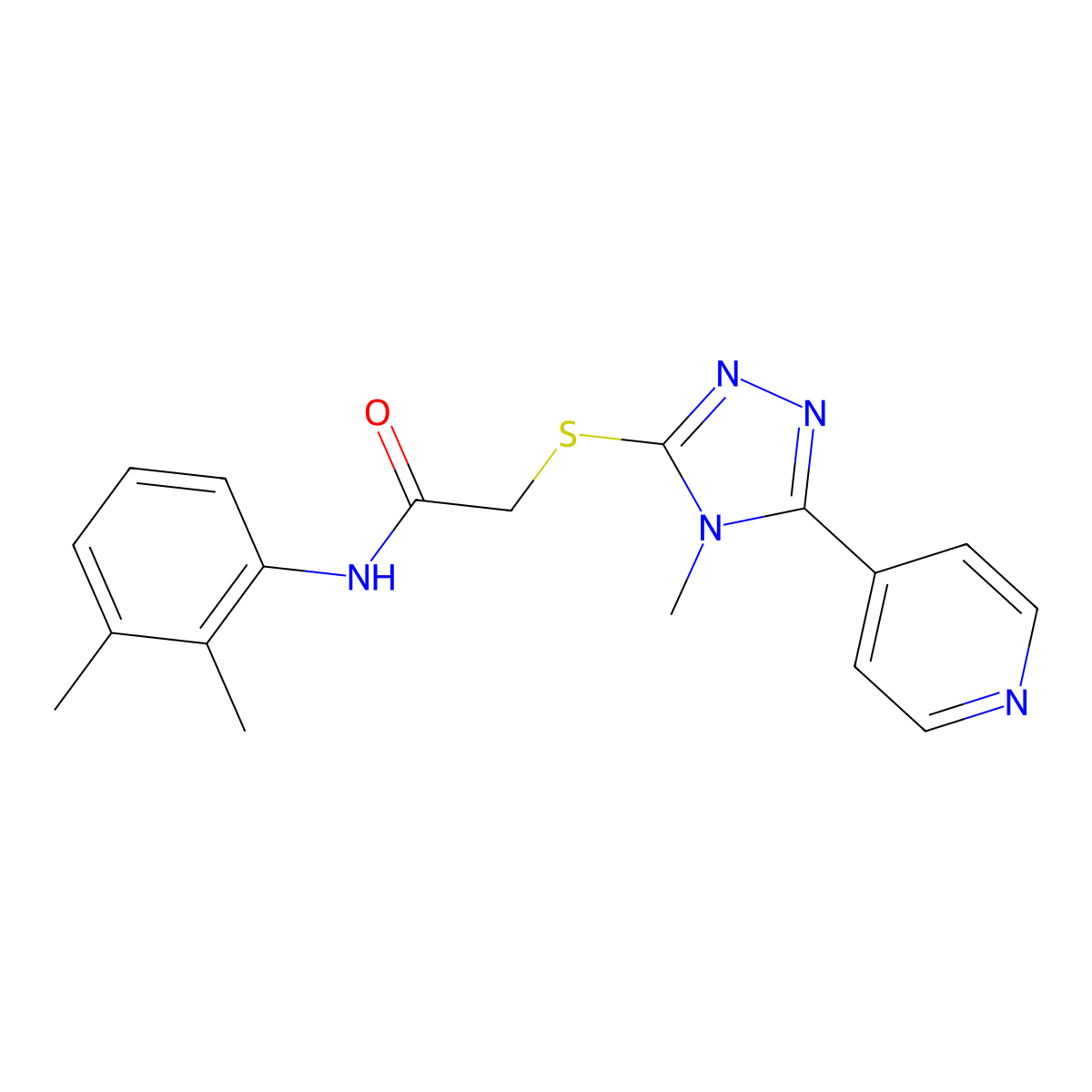 N-(2,3-dimethylphenyl)-2-{[4-methyl-5-(pyridin-4-yl)-4H-1,2,4-triazol-3-yl]sulfanyl}acetamide molecular structure, CAS 338425-33-5