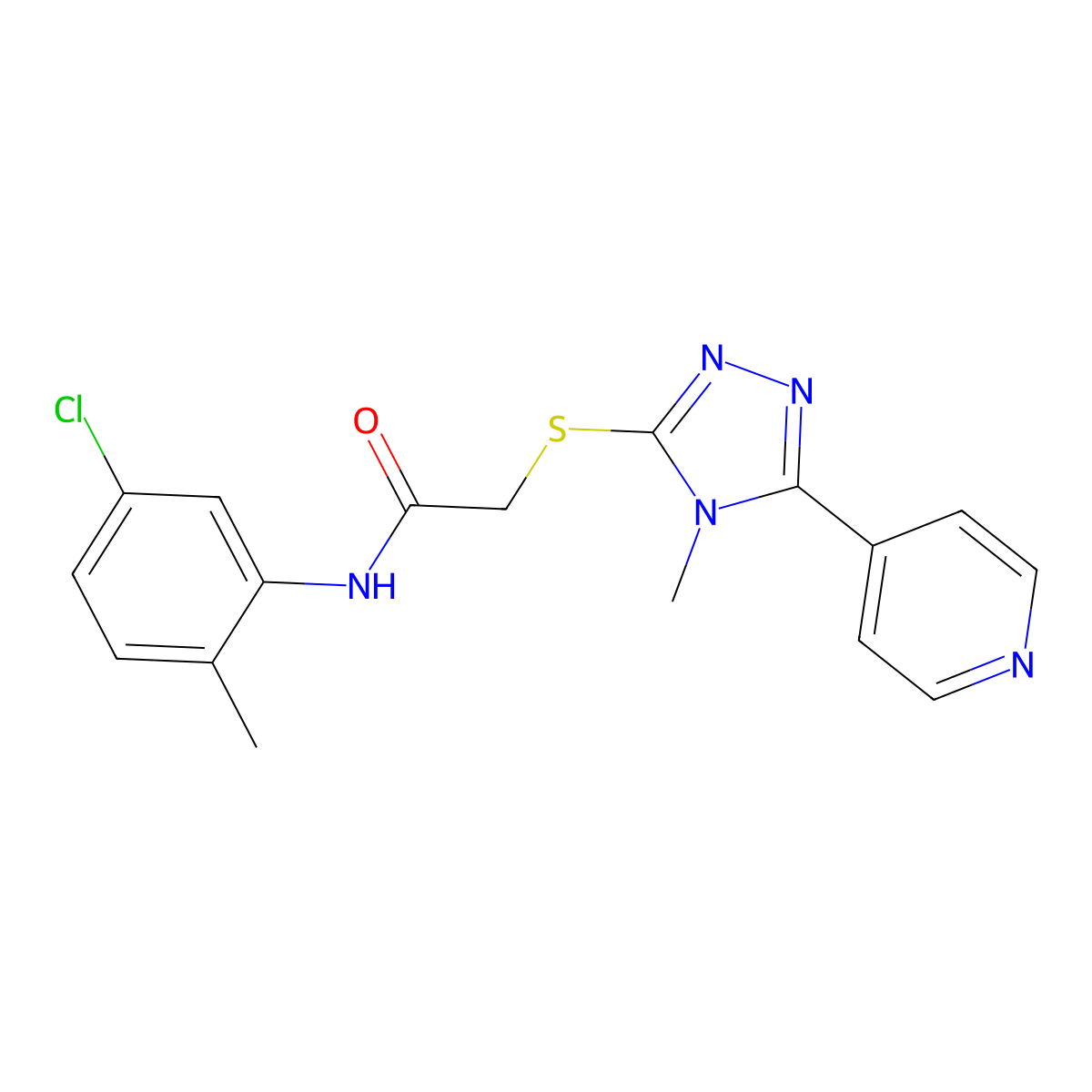 N-(5-chloro-2-methylphenyl)-2-{[4-methyl-5-(pyridin-4-yl)-4H-1,2,4-triazol-3-yl]sulfanyl}acetamide molecular structure, CAS 338425-55-1