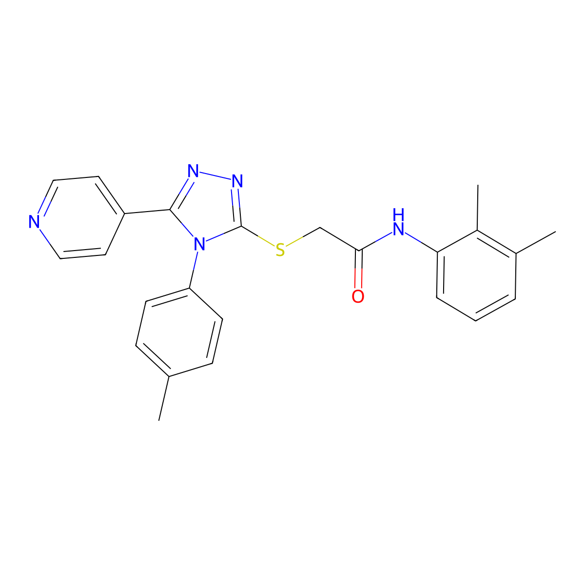 N-(2,3-dimethylphenyl)-2-{[4-(4-methylphenyl)-5-(pyridin-4-yl)-4H-1,2,4-triazol-3-yl]sulfanyl}acetamide molecular structure, CAS 338425-74-4