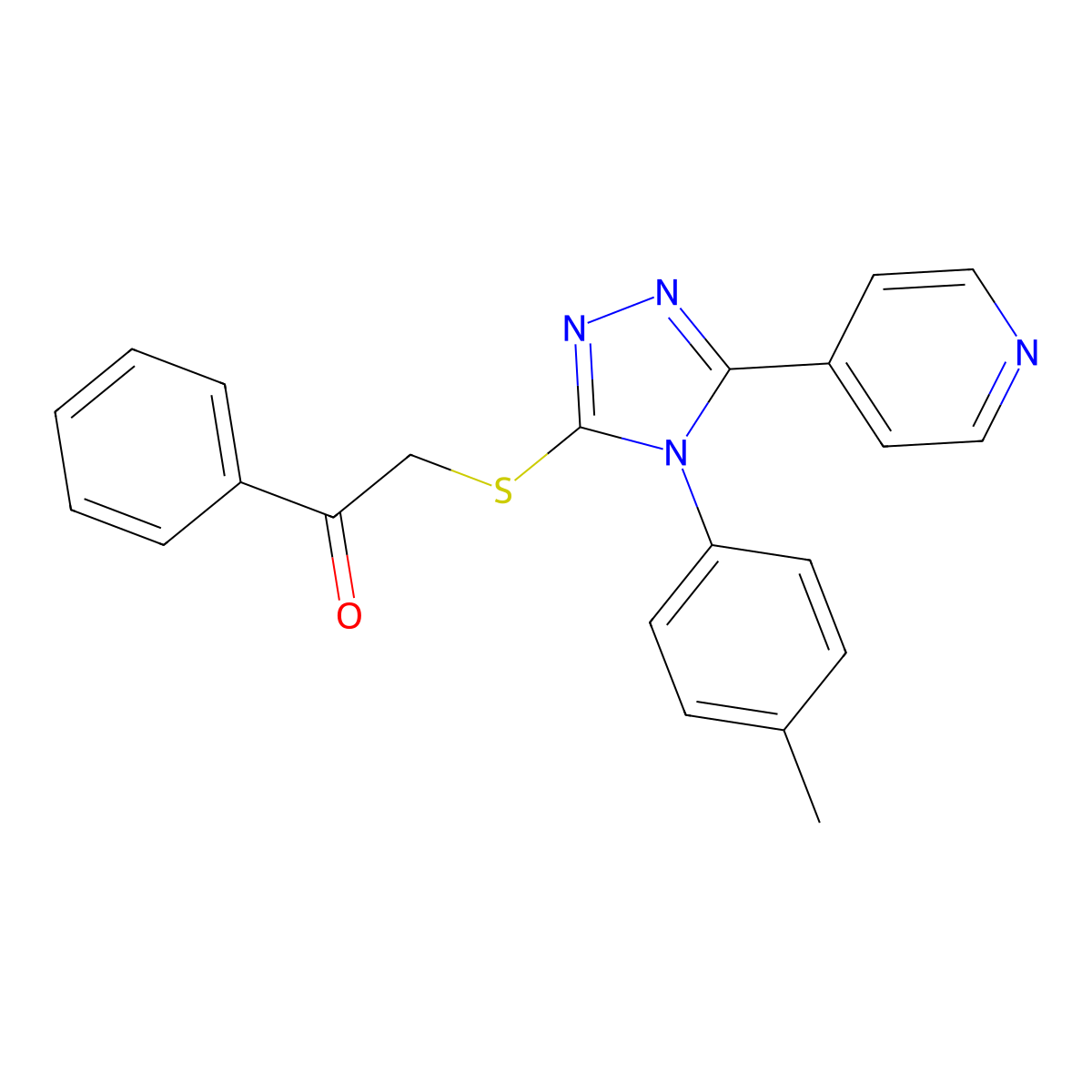 2-{[4-(4-methylphenyl)-5-(pyridin-4-yl)-4H-1,2,4-triazol-3-yl]sulfanyl}-1-phenylethanone molecular structure, CAS 338425-98-2