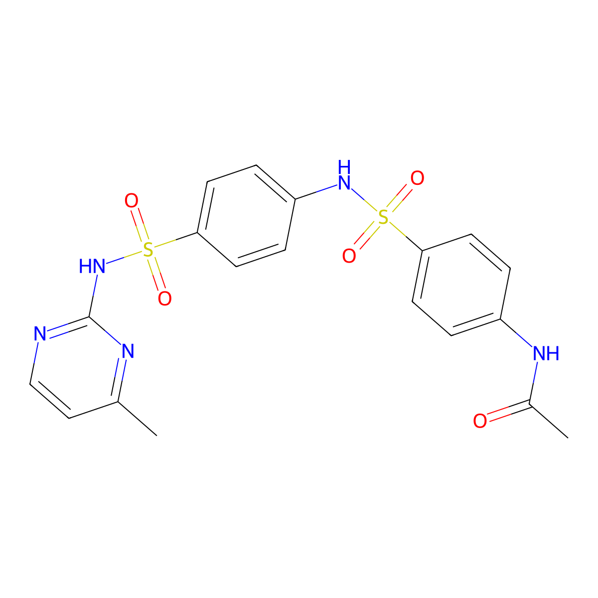 N-[4-[[4-[(4-methylpyrimidin-2-yl)sulfamoyl]phenyl]sulfamoyl]phenyl]acetamide molecular structure, CAS 338427-23-9