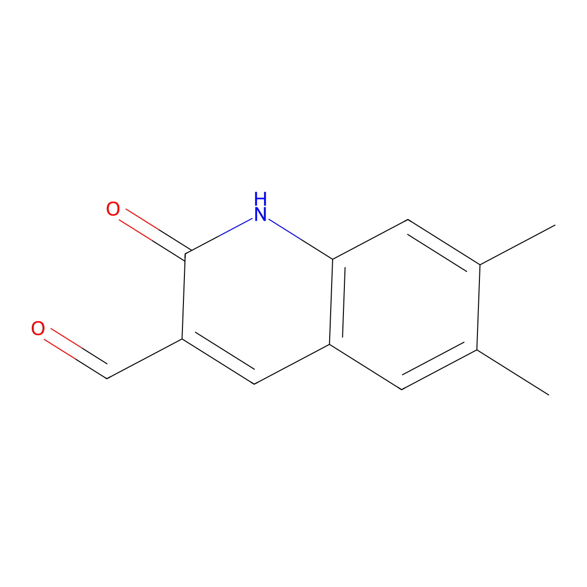 2-Hydroxy-6,7-dimethylquinoline-3-carbaldehyde molecular structure, CAS 338428-49-2