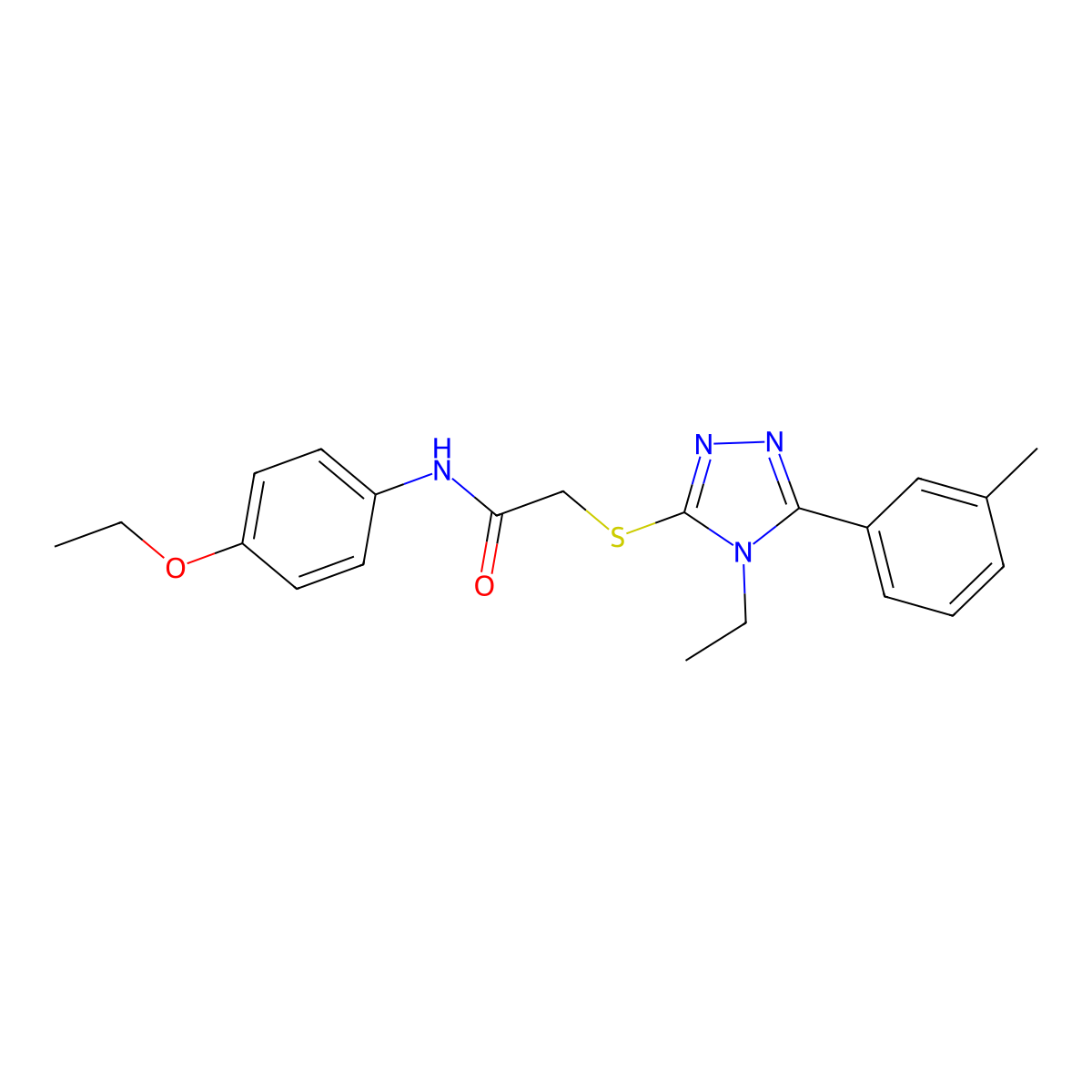 N-(4-ethoxyphenyl)-2-{[4-ethyl-5-(3-methylphenyl)-4H-1,2,4-triazol-3-yl]sulfanyl}acetamide molecular structure, CAS 338428-50-5