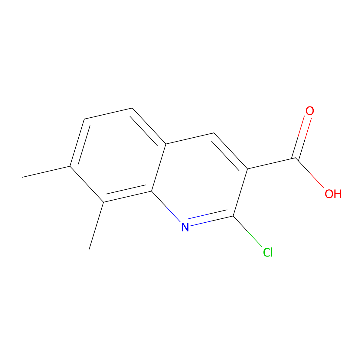 2-Chloro-7,8-dimethylquinoline-3-carboxylic acid molecular structure, CAS 338428-51-6