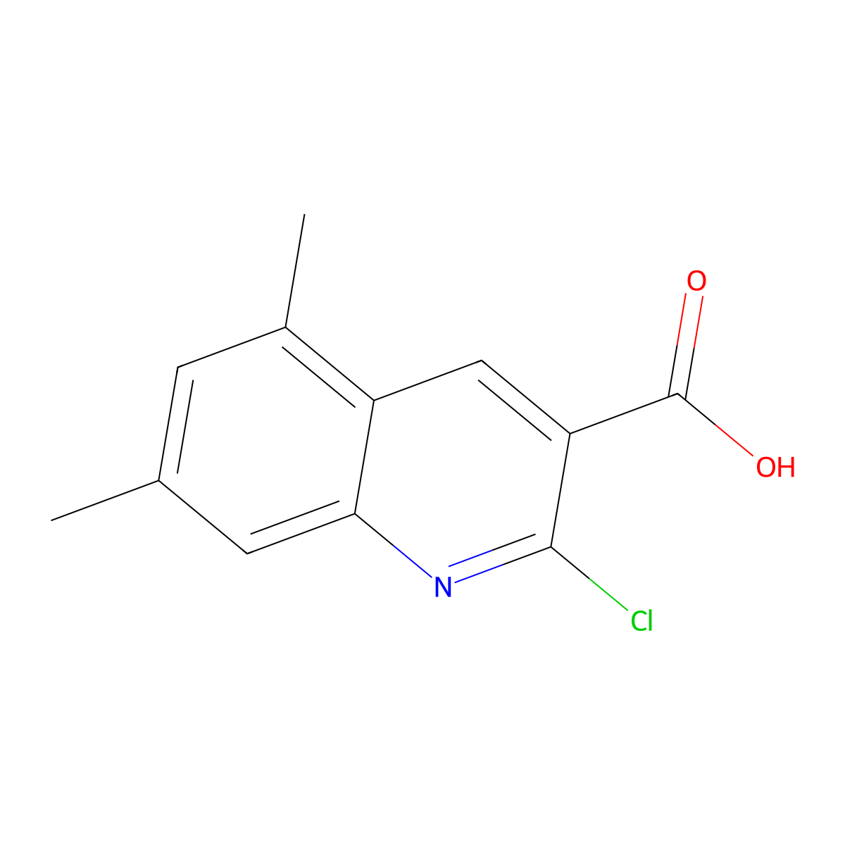 2-Chloro-5,7-dimethylquinoline-3-carboxylic acid molecular structure, CAS 338428-53-8