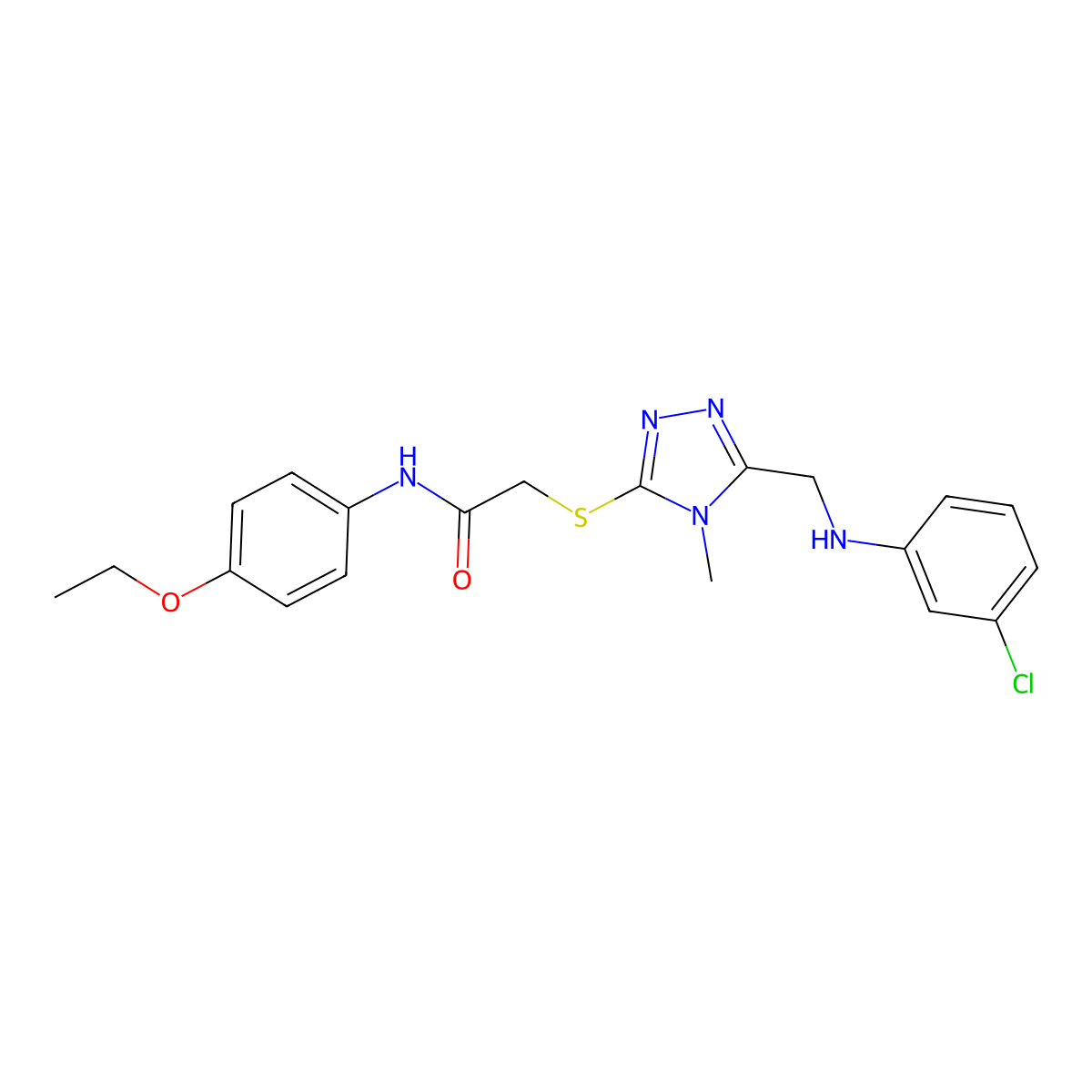 2-({5-[(3-chloroanilino)methyl]-4-methyl-4H-1,2,4-triazol-3-yl}sulfanyl)-N-(4-ethoxyphenyl)acetamide molecular structure, CAS 338429-20-2