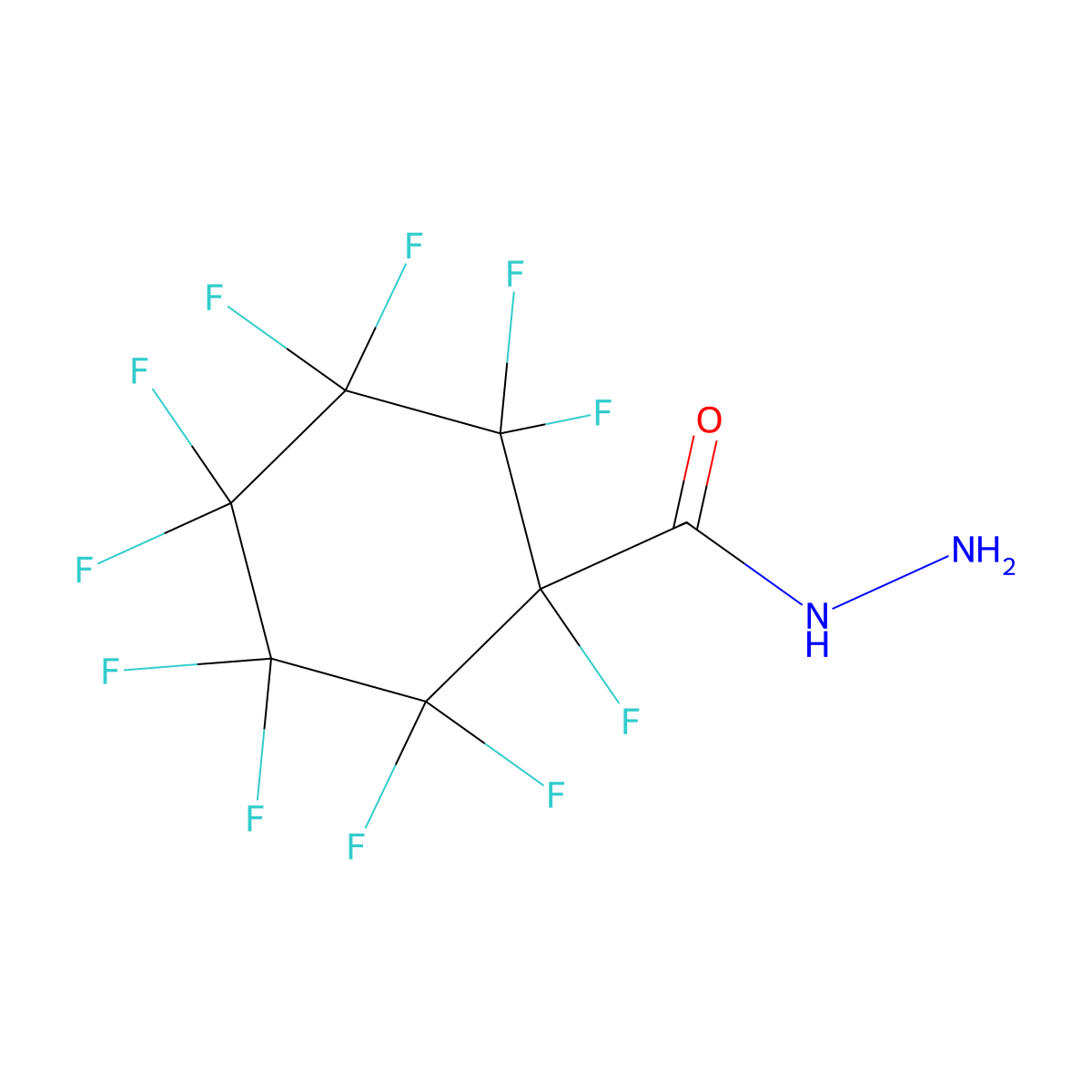 1,2,2,3,3,4,4,5,5,6,6-Undecafluorocyclohexanecarbohydrazide molecular structure, CAS 33843-80-0