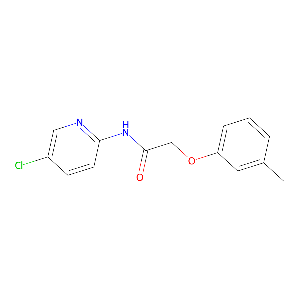 N-(5-chloropyridin-2-yl)-2-(3-methylphenoxy)acetamide molecular structure, CAS 338430-38-9