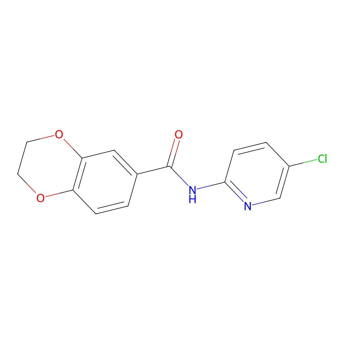 N-(5-chloropyridin-2-yl)-2,3-dihydro-1,4-benzodioxine-6-carboxamide molecular structure, CAS 338430-41-4
