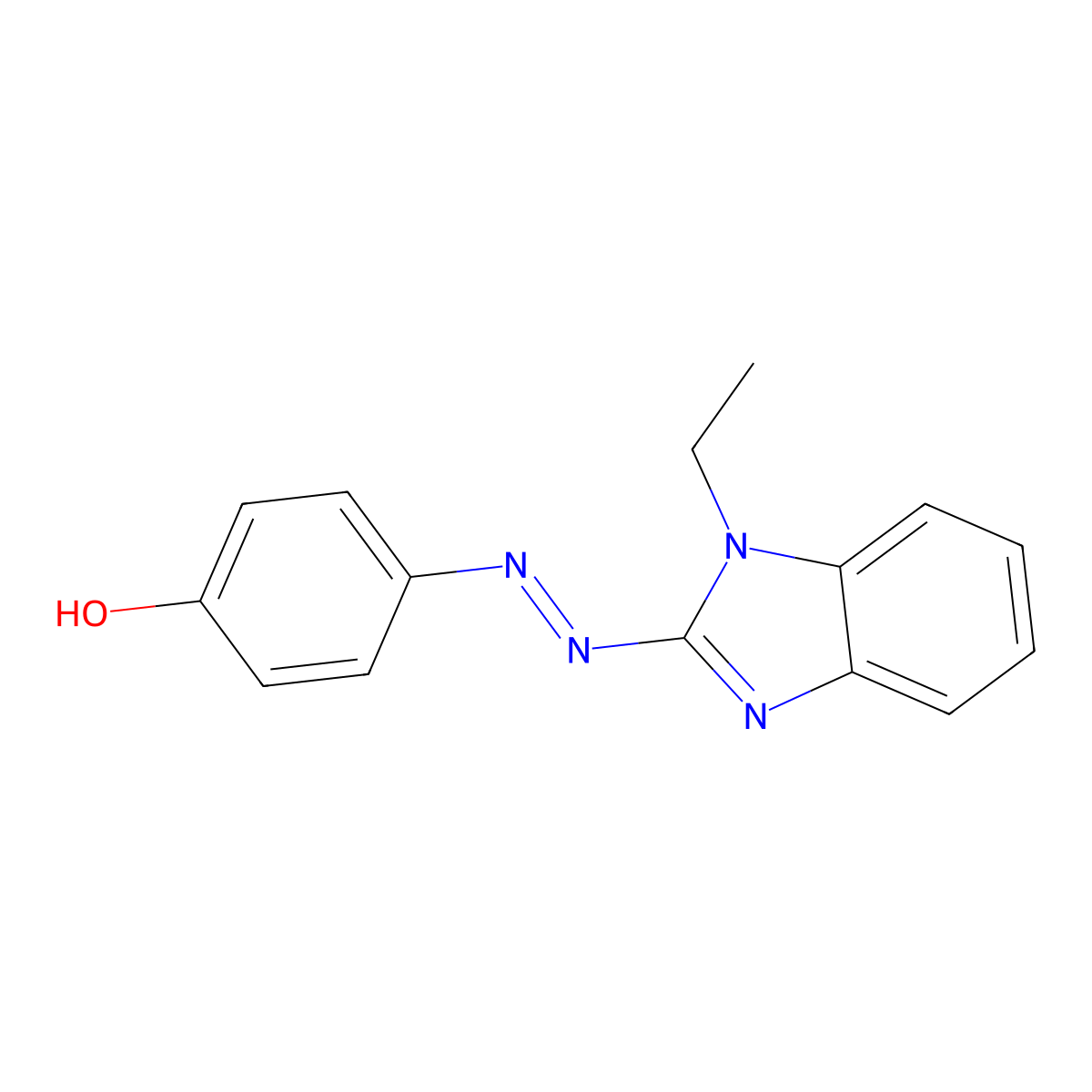 4-[(1-ethyl-1H-benzimidazol-2-yl)diazenyl]phenol molecular structure, CAS 338430-90-3