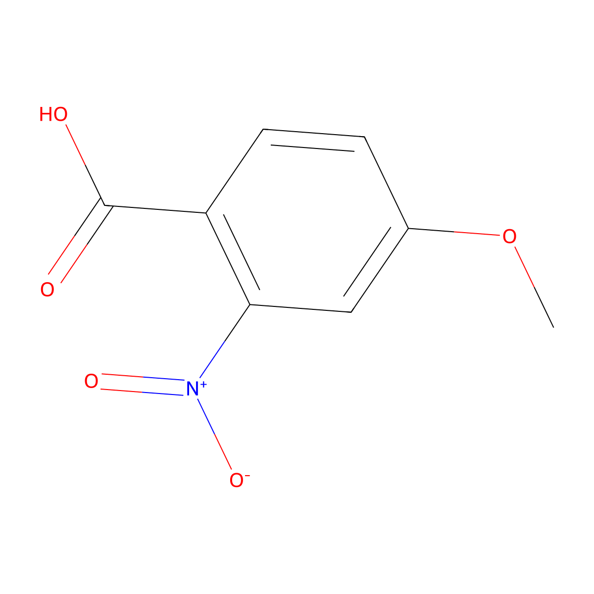 4-Methoxy-2-nitrobenzoic acid molecular structure, CAS 33844-21-2