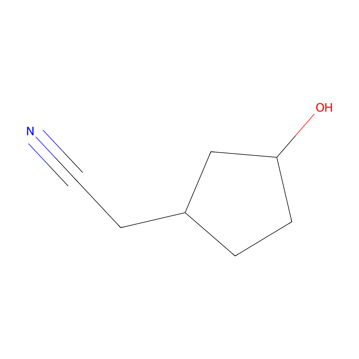2-(3-Hydroxycyclopentyl)acetonitrile molecular structure, CAS 338444-72-7
