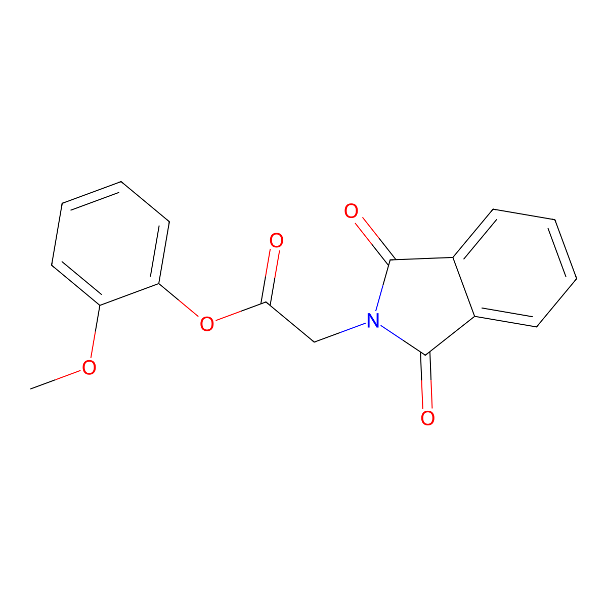2-methoxyphenyl (1,3-dioxo-1,3-dihydro-2H-isoindol-2-yl)acetate molecular structure, CAS 33845-23-7
